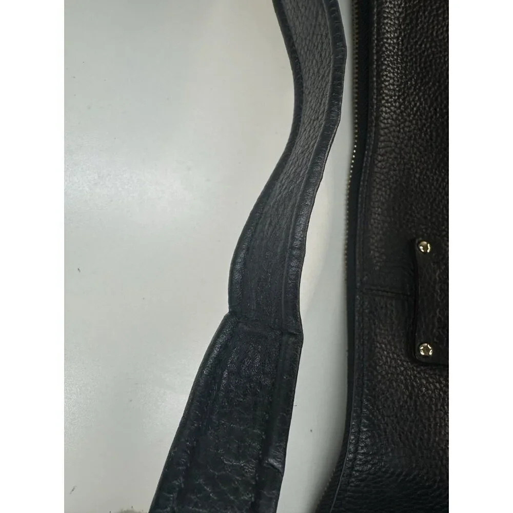 Kate Spade Black Genuine Pebbled Leather XL Hobo Shoulder Bag